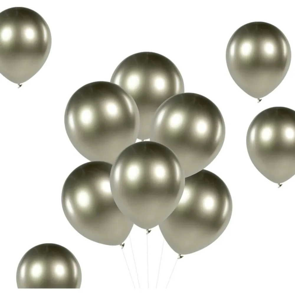 Samppanja kultaiset ilmapallot Chrome 33cm 50kpl