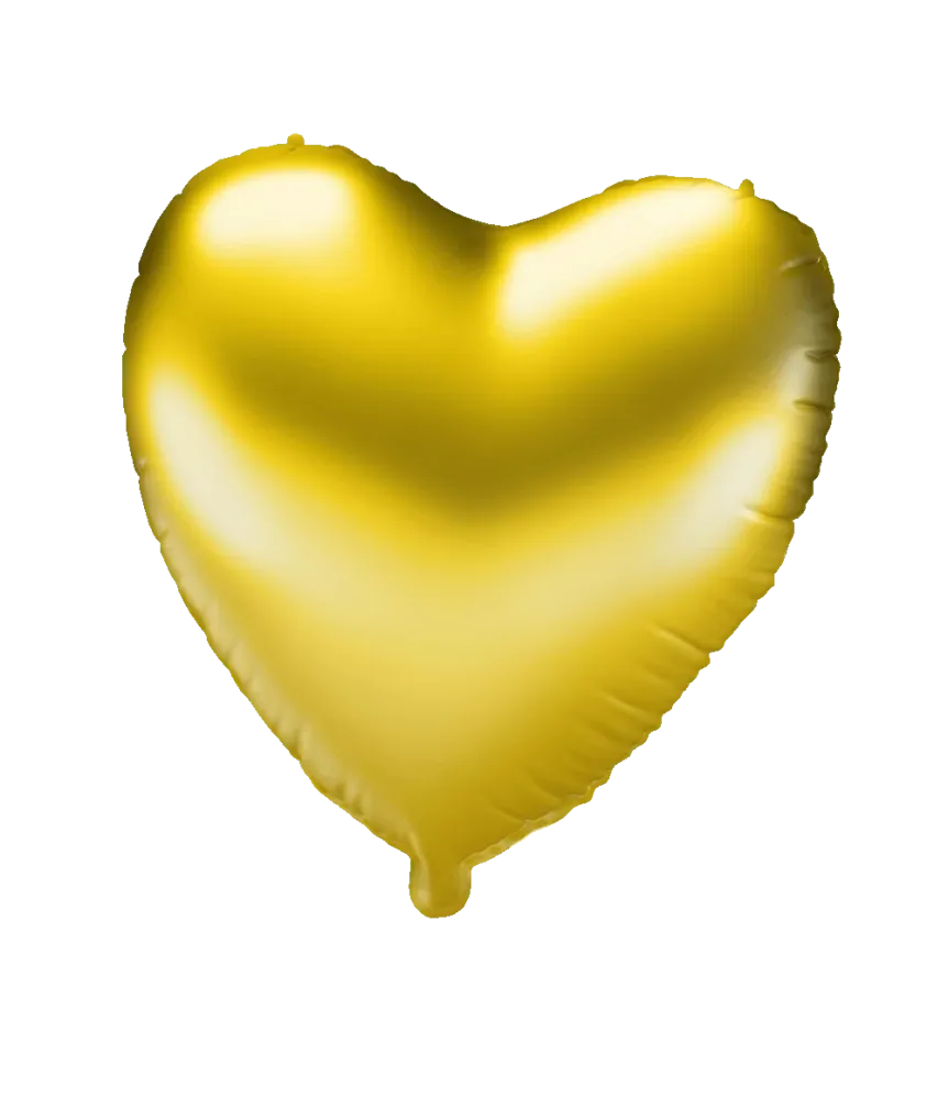 Sydän Helium ilmapallo Gold tyhjä