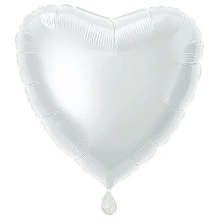 Sydän Helium ilmapallo Valkoinen tyhjä 45cm