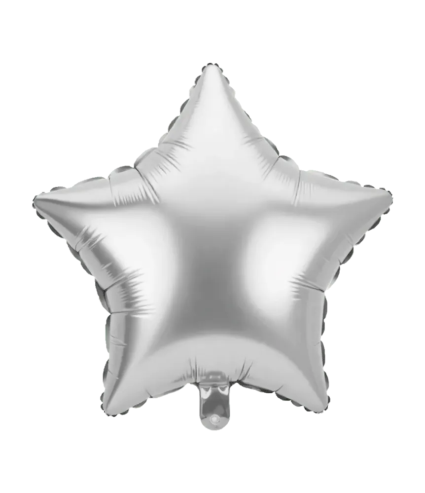 Tähti helium ilmapallo hopea oljella tyhjä 46cm