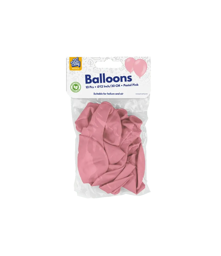 Vaaleanpunaiset ilmapallot pastelli 30cm 10kpl
