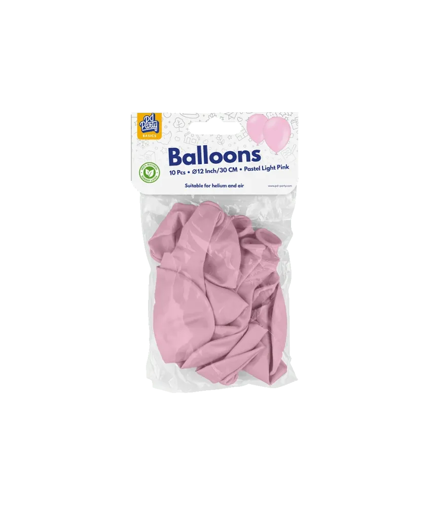 Vaaleanpunaiset ilmapallot pastelli 30cm 10kpl