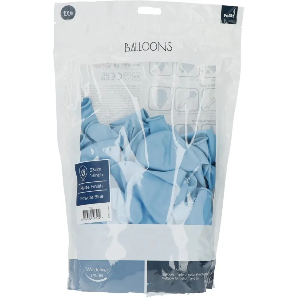 Vaaleansiniset ilmapallot jauhe sininen 33cm 100kpl