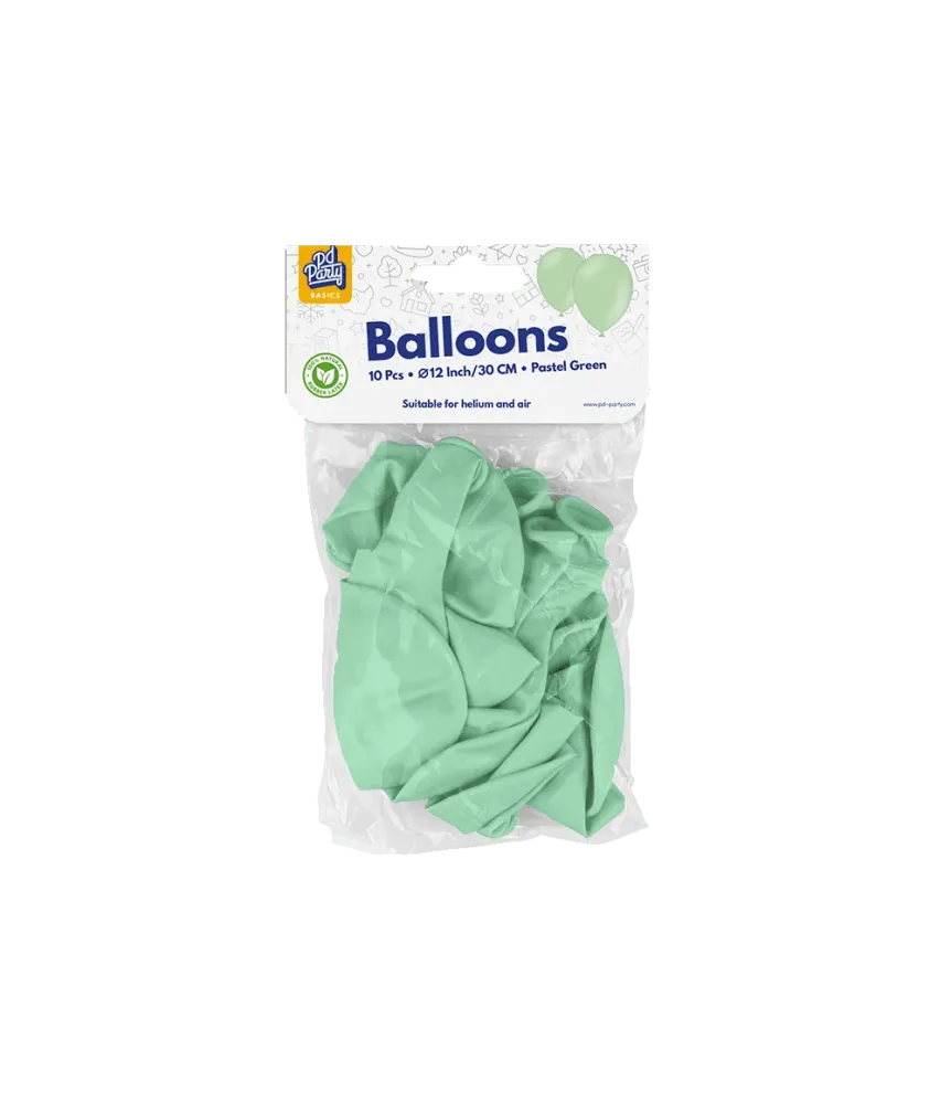 Vaaleanvihreät ilmapallot pastelli 30cm 10kpl