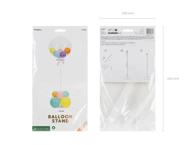 Valkoinen ilmapallo jalusta Muovi 72cm
