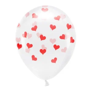 Valkoiset ilmapallot Punaiset sydämet 33cm 6kpl