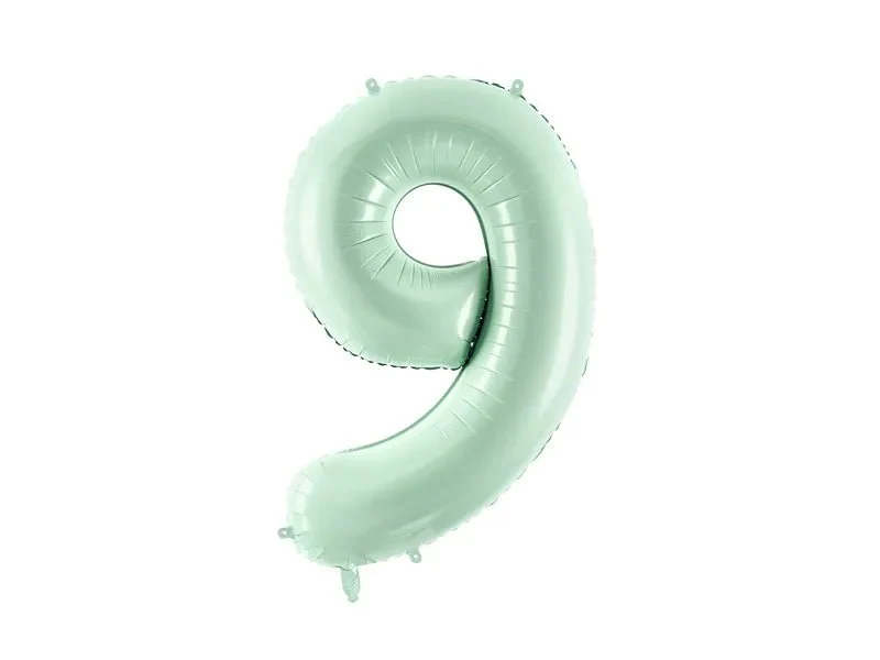 9 vuoden hahmo ilmapallo mintunvihreä tyhjä 72cm