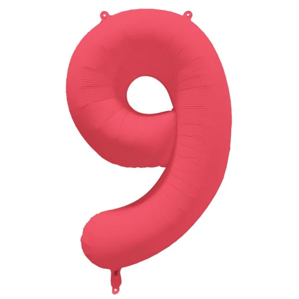 9 vuoden hahmo ilmapallo punainen neon tyhjä 86cm
