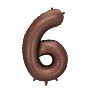 6 vuoden hahmo ilmapallo ruskea tyhjä 86cm