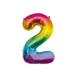 2 vuoden helium ilmapallo Rainbow tyhjä 86cm