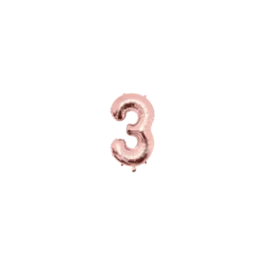 3 vuoden helium ilmapallo Rose Gold tyhjä 40cm