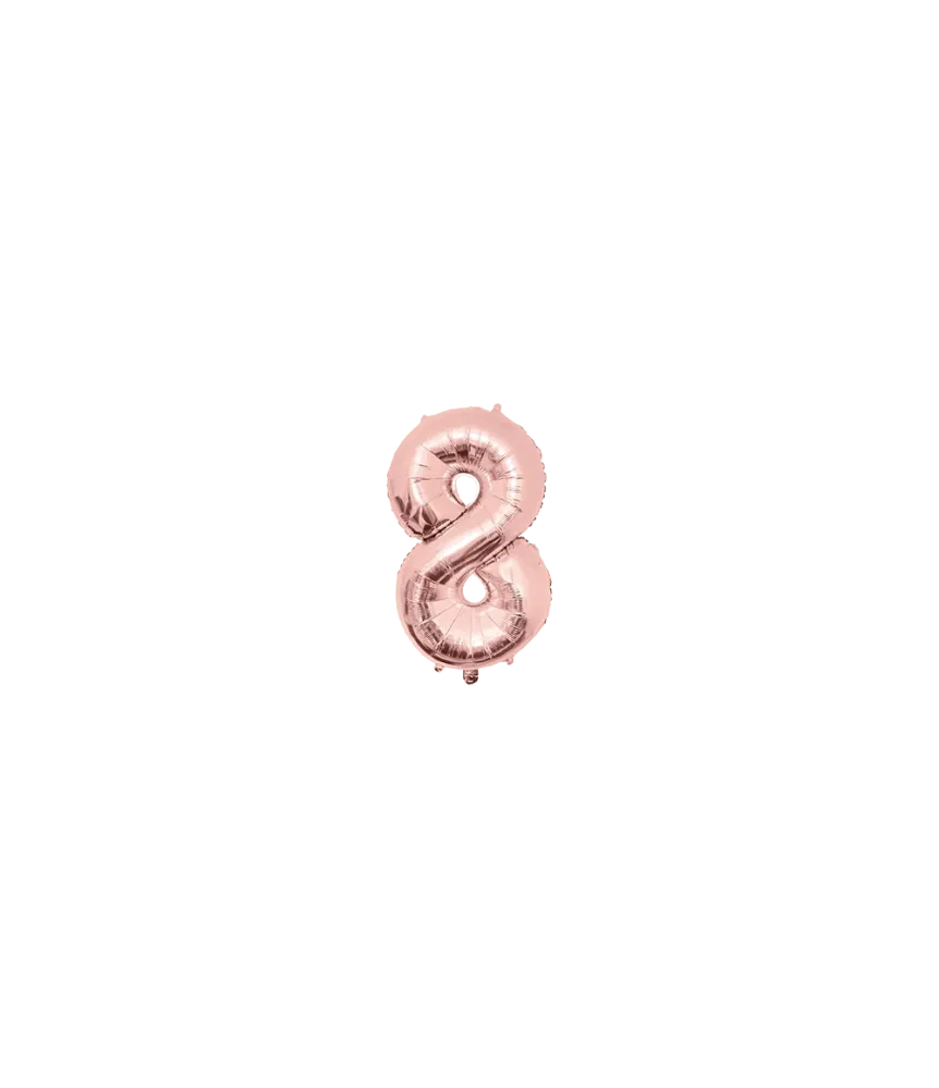 8 vuoden helium ilmapallo Rose Gold tyhjä 40cm