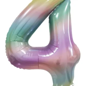 4 vuoden helium ilmapallo sateenkaari pastelli tyhjä 86cm