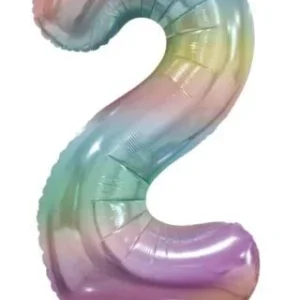 2 vuoden helium ilmapallo sateenkaari pastelli tyhjä 86cm