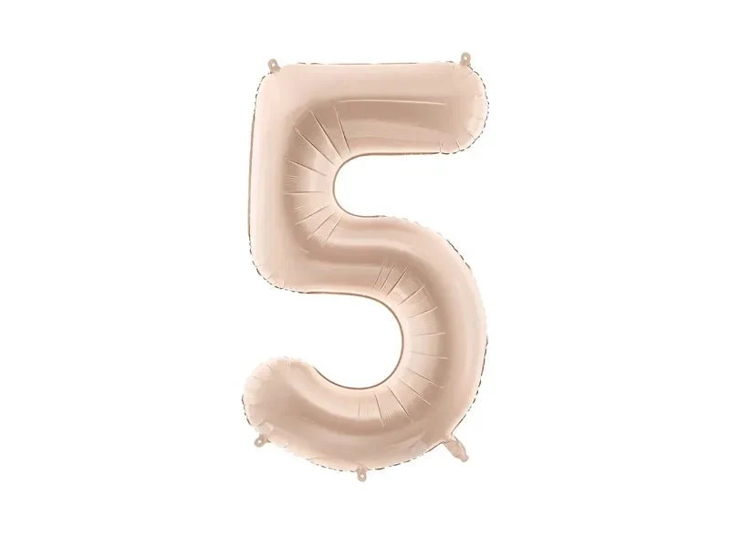 5 vuoden kuva ilmapallo Beige Gloss tyhjä 72cm