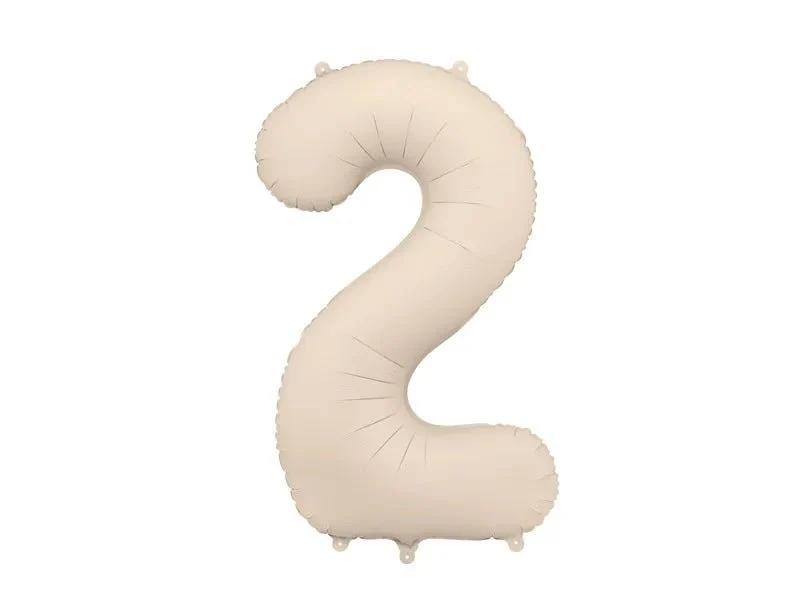 2 vuoden kuva ilmapallo Beige Matt tyhjä 86cm