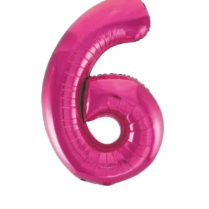 6 vuoden kuva ilmapallo Fuksia tyhjä 86cm