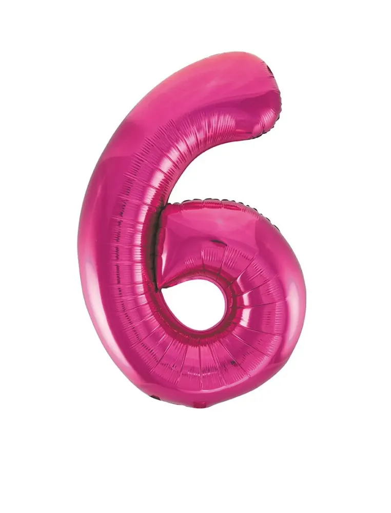 6 vuoden kuva ilmapallo Fuksia tyhjä 86cm