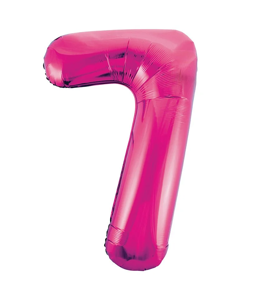 7 vuoden kuva ilmapallo Fuksia tyhjä 86cm