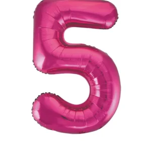 5 vuoden kuva ilmapallo Fuksia tyhjä 86cm