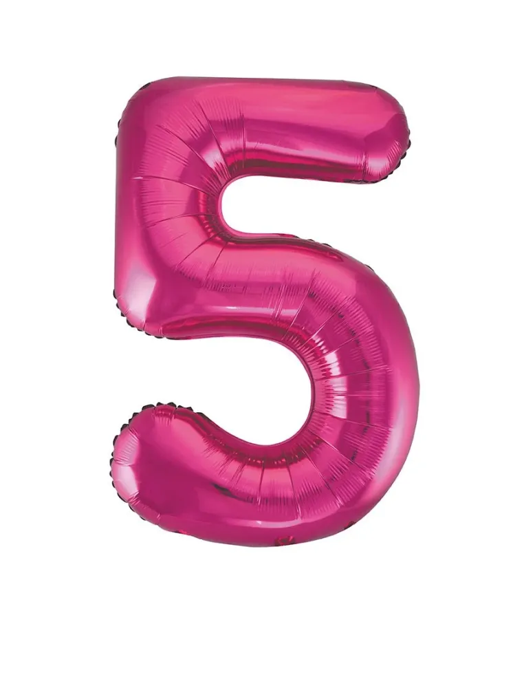 5 vuoden kuva ilmapallo Fuksia tyhjä 86cm