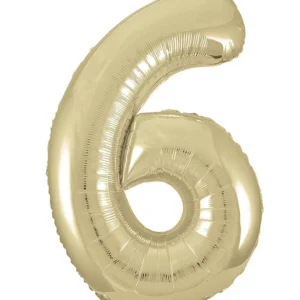 6 vuoden kuva ilmapallo Gold Gloss tyhjä 86cm