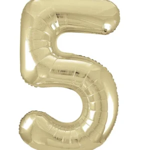 5 vuoden kuva ilmapallo Gold Gloss tyhjä 86cm