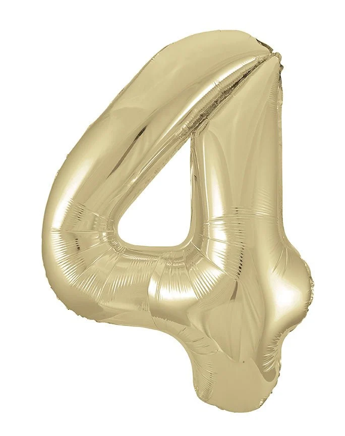 4 vuoden kuva ilmapallo Gold Gloss tyhjä 86cm