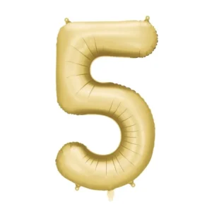 5 vuoden kuva ilmapallo Gold Satin Foil tyhjä 86cm