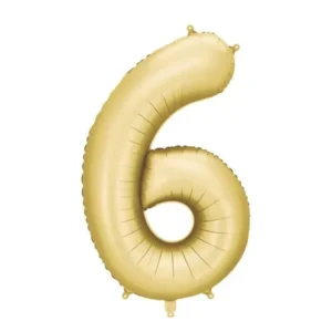 6 vuoden kuva ilmapallo Gold Satin Foil tyhjä 86cm