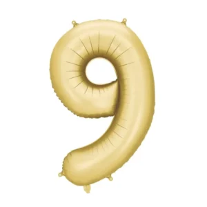 9 vuoden kuva ilmapallo Gold Satin Foil tyhjä 86cm