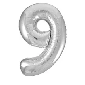 9 vuoden kuva ilmapallo hopea tyhjä 86cm