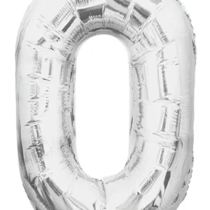 0 vuoden kuva ilmapallo hopea tyhjä 86cm