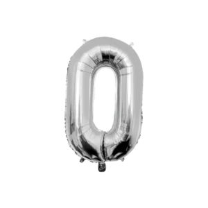 0 vuoden kuva ilmapallo hopea tyhjä 86cm