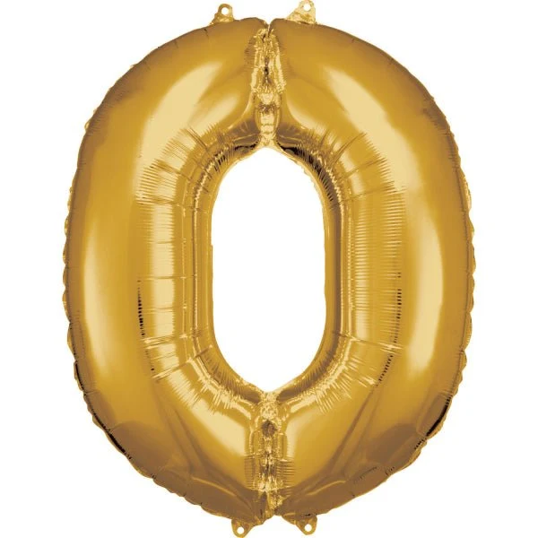 0 vuoden kuva ilmapallo kultainen kiiltävä tyhjä 86cm