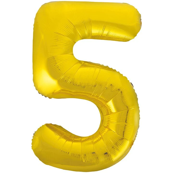 5 vuoden kuva ilmapallo kultainen tyhjä 86cm