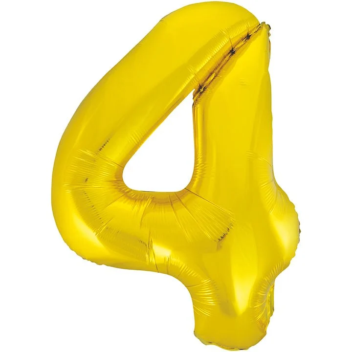 4 vuoden kuva ilmapallo kultainen tyhjä 86cm