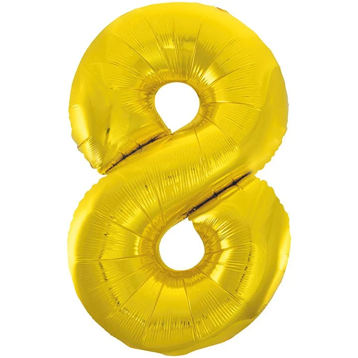 8 vuoden kuva ilmapallo kultainen tyhjä 86cm