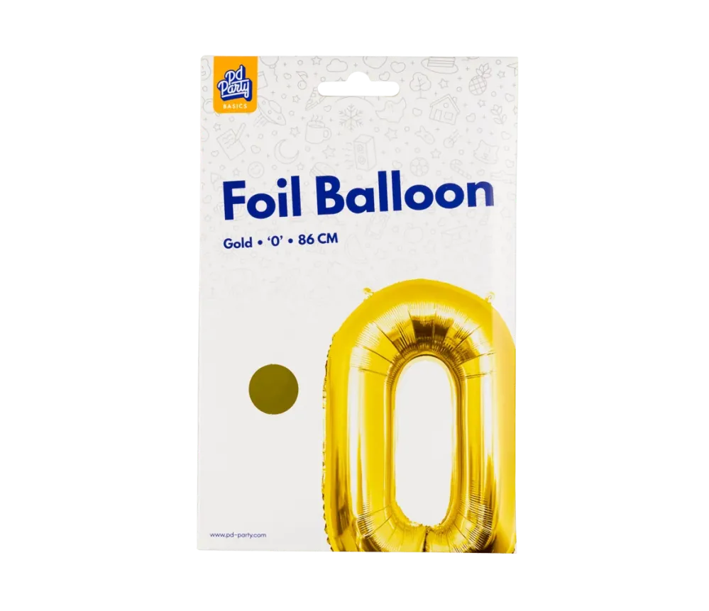 0 vuoden kuva ilmapallo kultainen tyhjä 86cm
