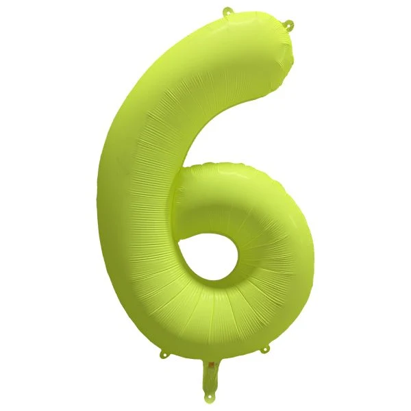 6 vuoden kuva ilmapallo Neon keltainen tyhjä 86cm