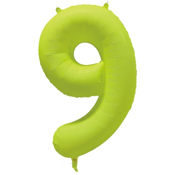 9 vuoden kuva ilmapallo Neon keltainen tyhjä 86cm