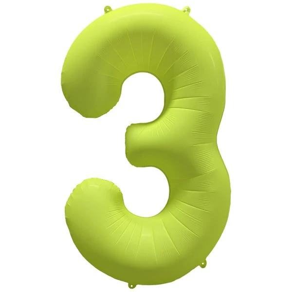3 vuoden kuva ilmapallo Neon keltainen tyhjä 86cm