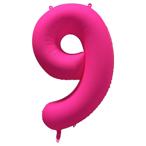9 vuoden kuva ilmapallo Neon vaaleanpunainen tyhjä 86cm