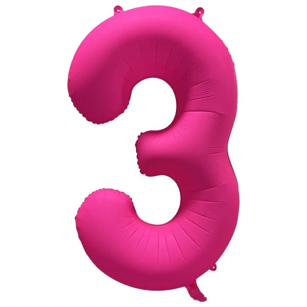3 vuoden kuva ilmapallo Neon vaaleanpunainen tyhjä 86cm