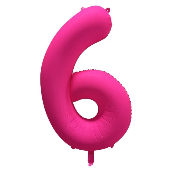 6 vuoden kuva ilmapallo Neon vaaleanpunainen tyhjä 86cm