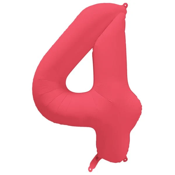 4 vuoden kuva ilmapallo punainen neon tyhjä 86cm