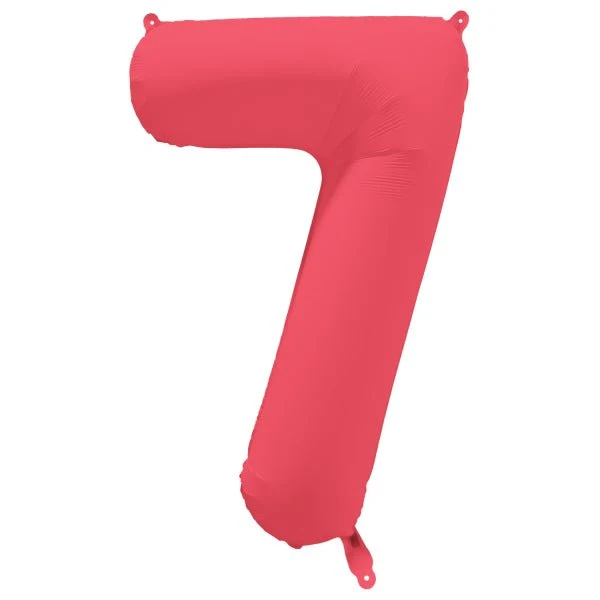 7 vuoden kuva ilmapallo punainen neon tyhjä 86cm