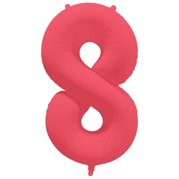 8 vuoden kuva ilmapallo punainen neon tyhjä 86cm