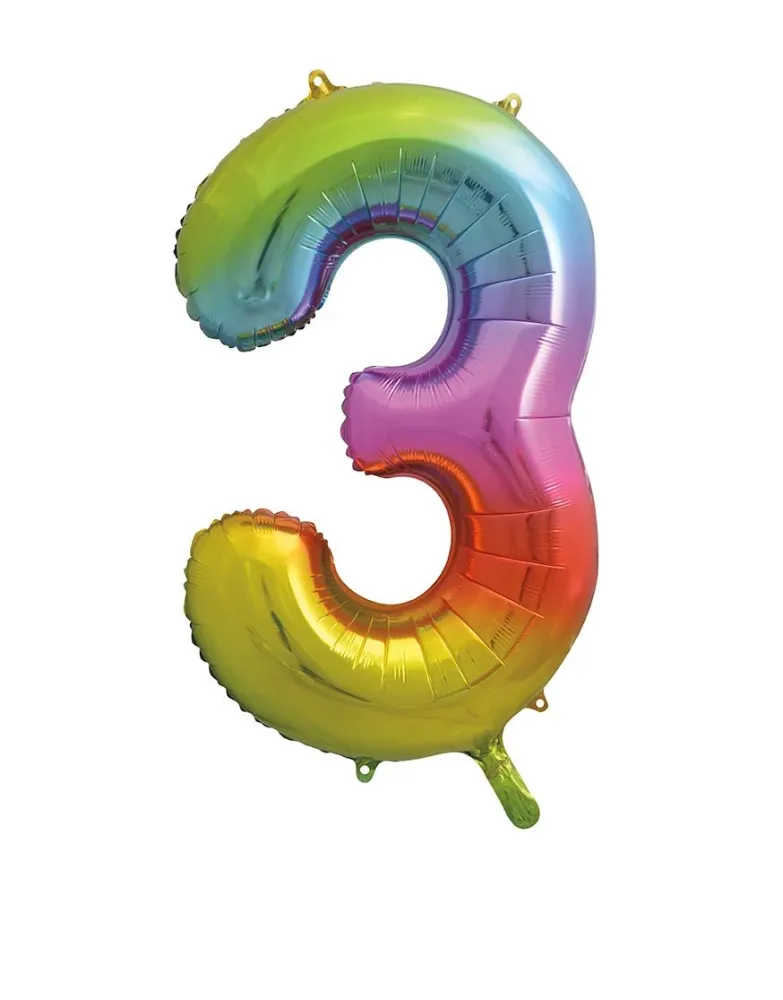 3 vuoden kuva ilmapallo Rainbow tyhjä 86cm