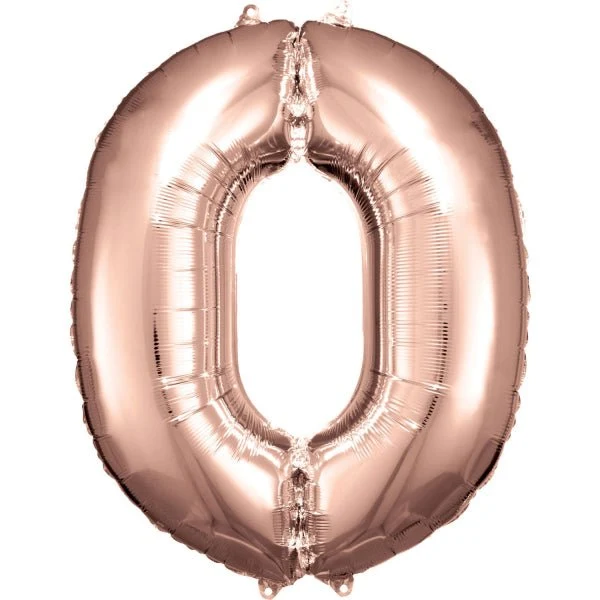 0 vuoden kuva ilmapallo Rose Gold kiiltävä tyhjä 86cm